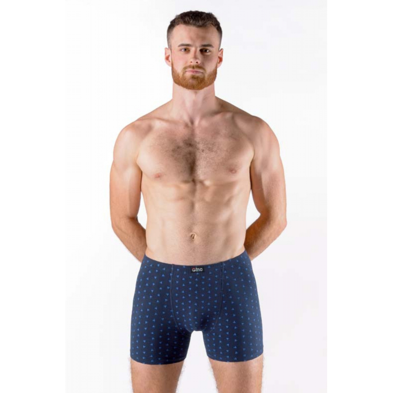 Pánské boxerky s delší nohavičkou Gina - barva:GINDCMDBM/lékořice/modrá, velikost:M/L